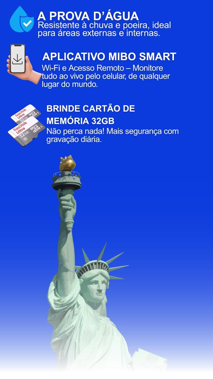 À prova d'água, aplicativo Mibo Smart e brinde cartão de memória 32GB